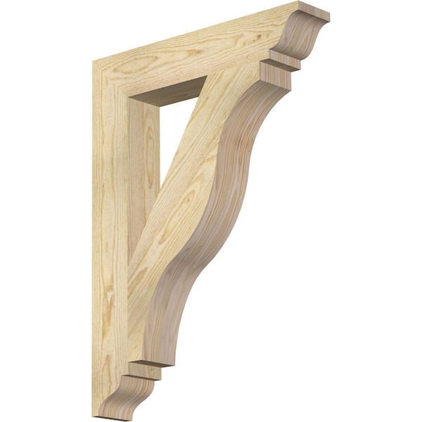 Ekena Millwork 4 in. x 30 in. x 22 in. Douglas Fir Funston Traditional Rough Sawn Bracket