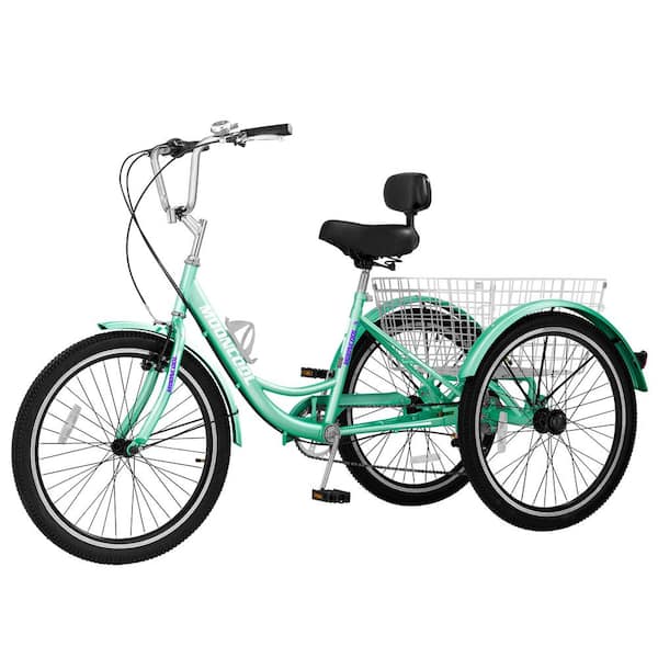 Unbranded Adult Tricycles 7 Speed, Adult Trikes 26 in. 3 Wheel Bikes, 3-Wheeled Bicycles Cruise Trike with Shopping Basket