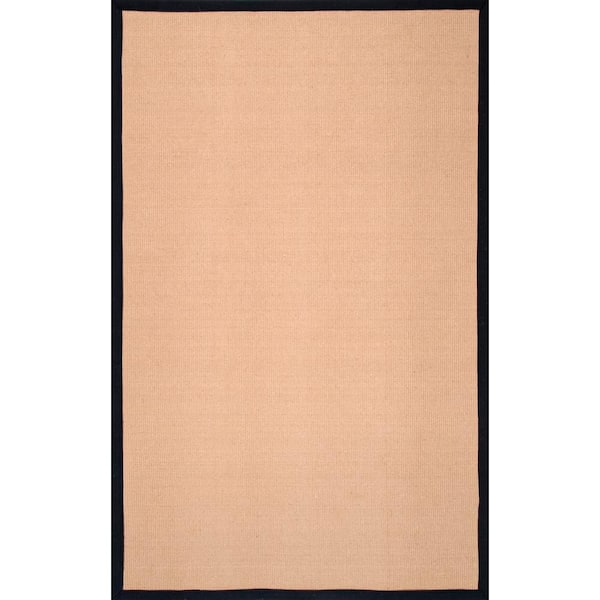 nuLOOM Laurel Solid Bordered Black 9 ft. x 12 ft. Area Rug