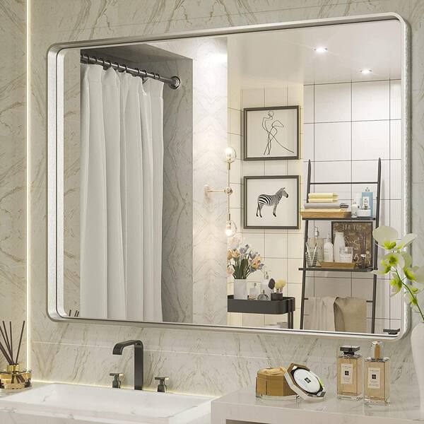 HOMLUX 40 in. W x 30 in. Rectangle Wall Mirror Bathroom Vanity Mirror