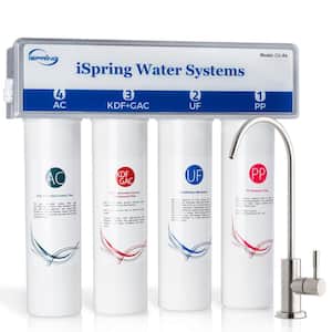 0.01 Micron Ultrafiltration Under Sink Water Filtration System up to 99.99% Contaminants Removal, Brushed Nickel Faucet