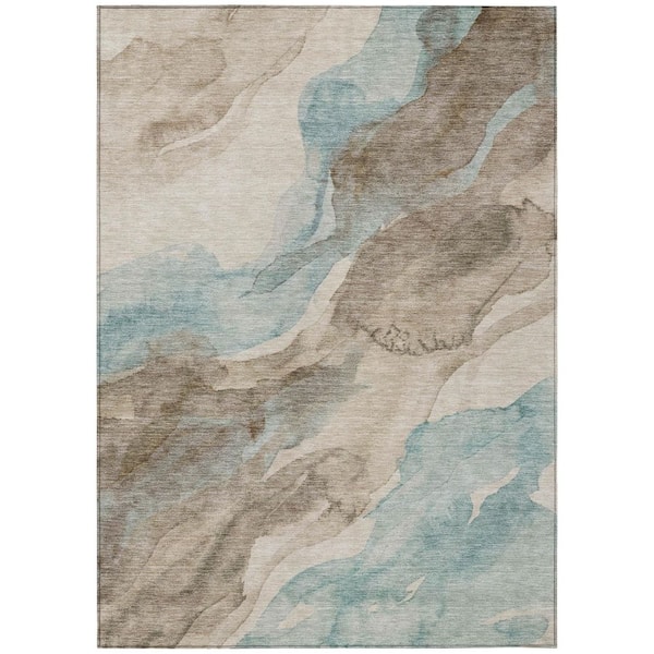 Chantille Machine Washable Indoor/Outdoor Abstract ACN3026 Taupe 10 ft. x 14 ft. Area Rug