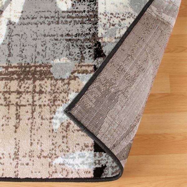 SUPERIOR Pastiche Chocolate 8 ft. x 10 ft. Rectangle Floral Patchwork Geometric Polypropylene Area Rug 8X10RUGPASTI