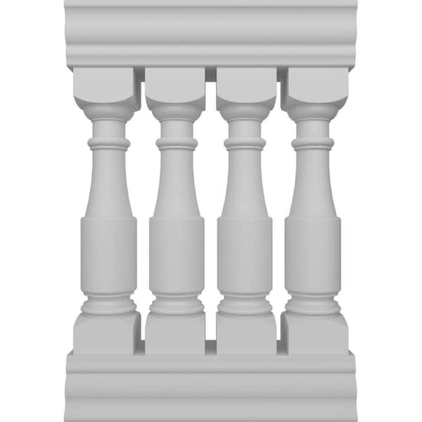 Ekena Millwork Fiberthane Hamilton Balustrade 24 in. L x 38 in. H Fiberglass Railing Kit