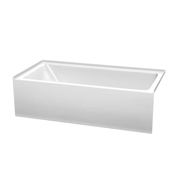 Grayley 60 in. L x 30 in. W Soaking Alcove Bathtub with Right Hand Drain in White with Polished Chrome Trim