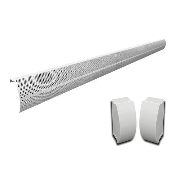 Baseboarders Elliptus Series 7 ft. Galvanized Steel Easy Slip-On Baseboard Heater Cover, Left and Right Endcaps [1] Cover,[2] Endcaps