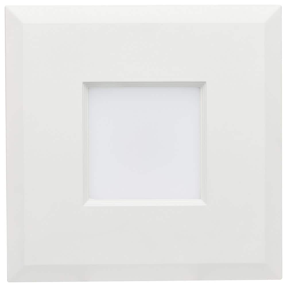 White Aluminum 4" Square LED Retrofit Downlight