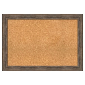 Hardwood Mocha Wood Framed Natural Corkboard 41 in. x 29 in. Bulletin Board Memo Board