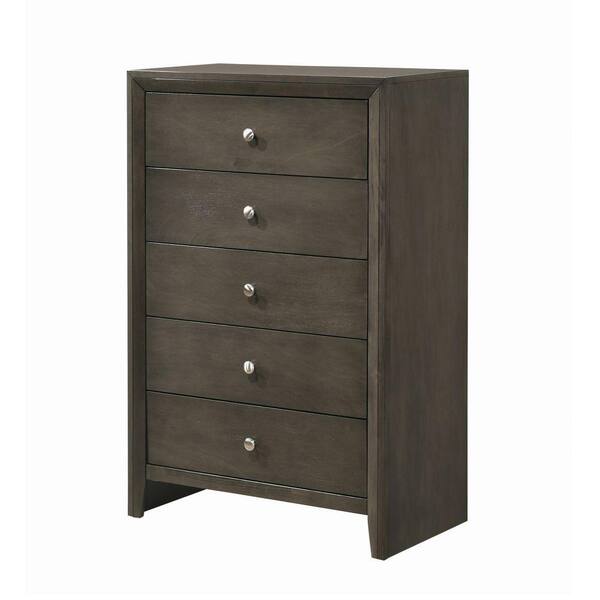 Benjara 17 In. Gray 5-Drawer Wooden Chest Of Drawers BM208174 - The ...