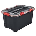 20-Gal. Professional Duty Waterproof Storage Container with Hinged Lid in Black