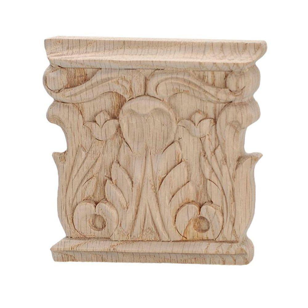 3-1/8 in. x 3 in. x 1/2 in. Unfinished Hand Carved Solid American Red Oak Acanthus Wood Onlay Capital Wood Applique price history on PriceWatchPro