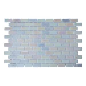 Glass Tile Love Endless Subway White 22.5 in. x 13.25 in. Glossy Glass Patterned Mosaic Wall Tile (9.68 sq. ft./Case)