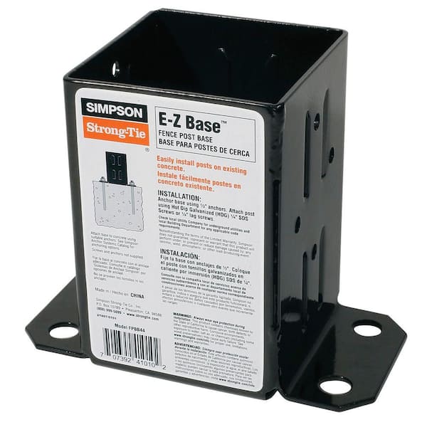 Simpson Strong-Tie E-Z Base Black Powder-Coated Post Base for 4x4 Nominal Lumber