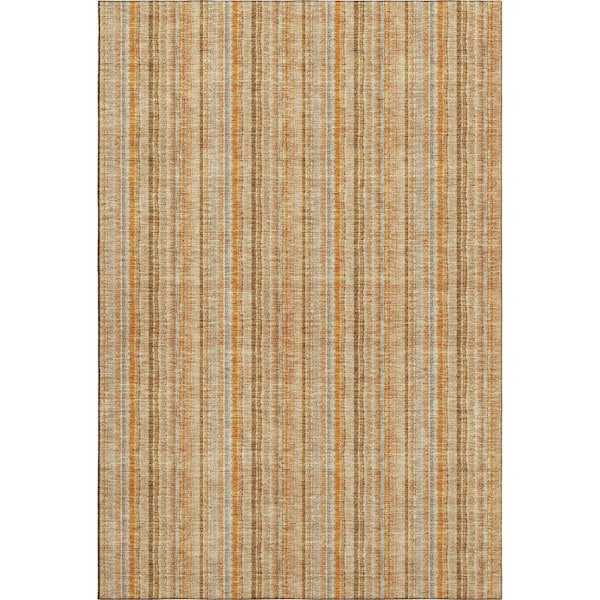 Mayfield Premium Machine Washable Abstract AMF982 Peach 2 ft. 6 in. x 3 ft. 10 in. Area Rug