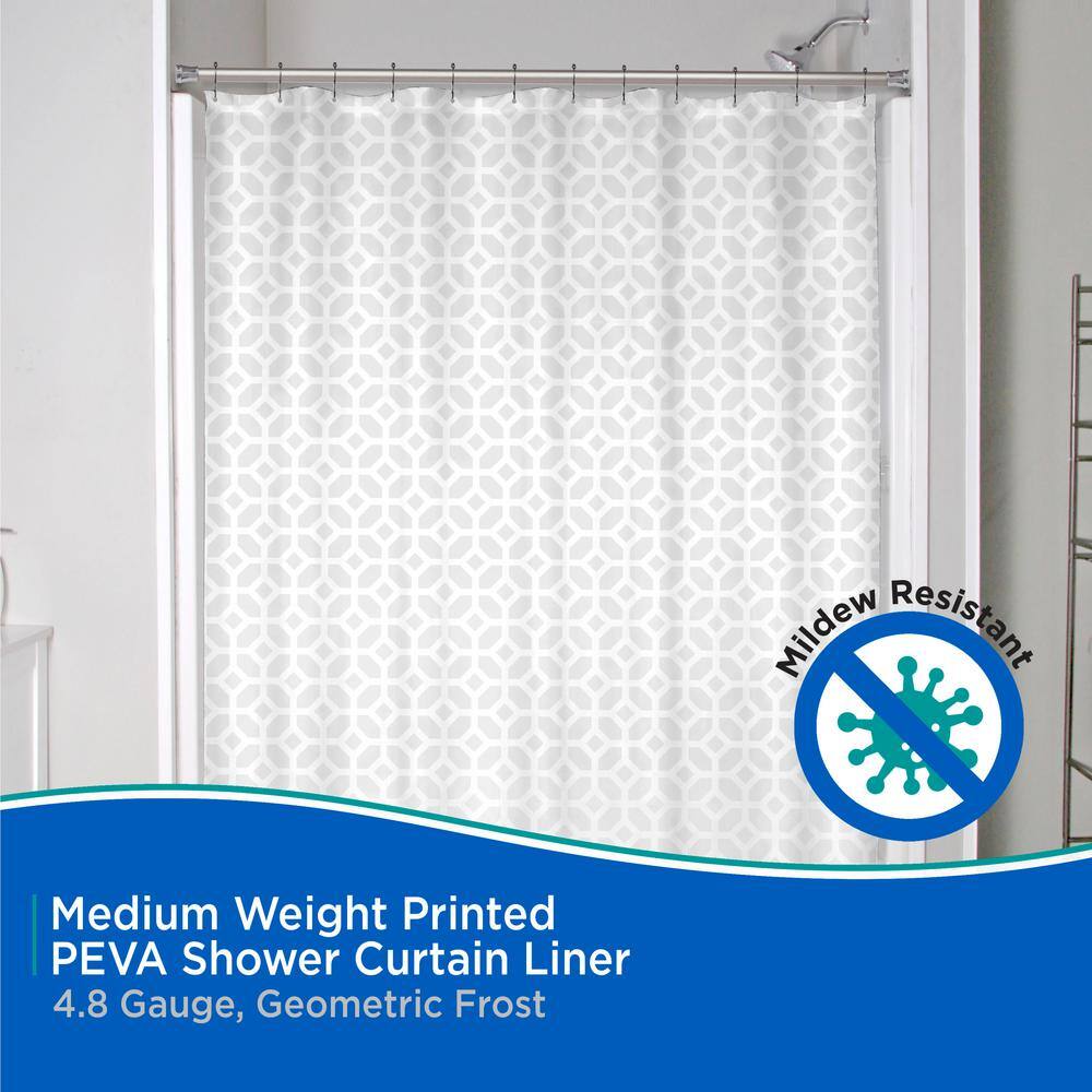 Geometric Frost Medium Weight PEVA Shower Curtain Liner 70" x 72"