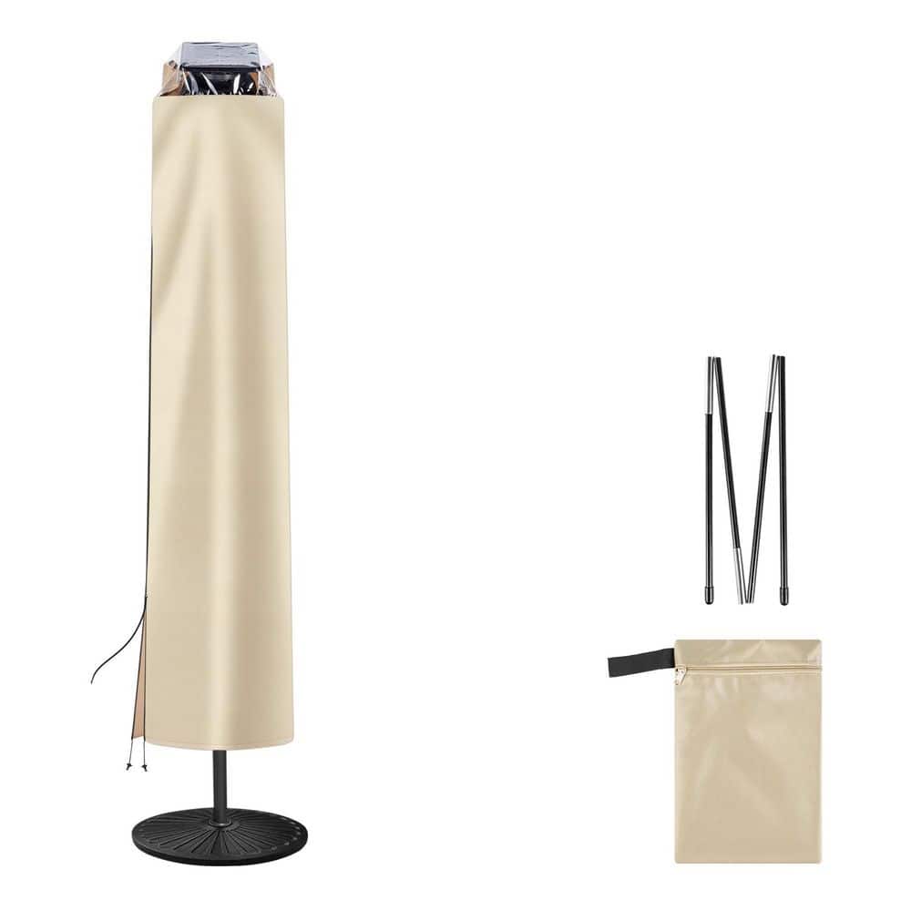 Beige Solar Patio Umbrella Cover with Folding Rod, Transparent Top Oxford, Parasol Cover For 7.5 to 11 ft. price history on PriceWatchPro