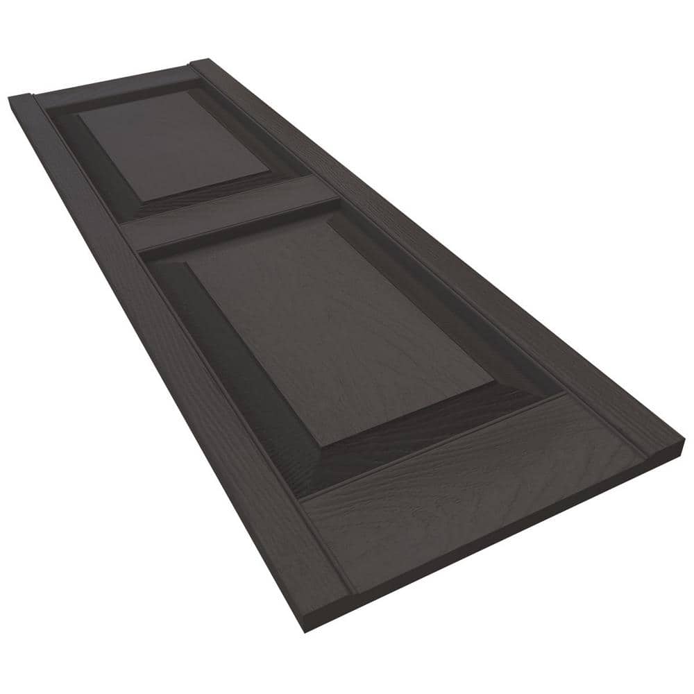 Tuxedo Grey 33"H Vinyl Raised Panel Shutters, Pair