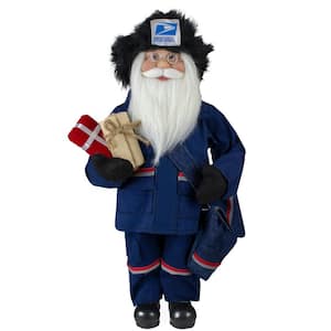 17 in. Blue & Red United States Postal Service Santa Claus Christmas Figure