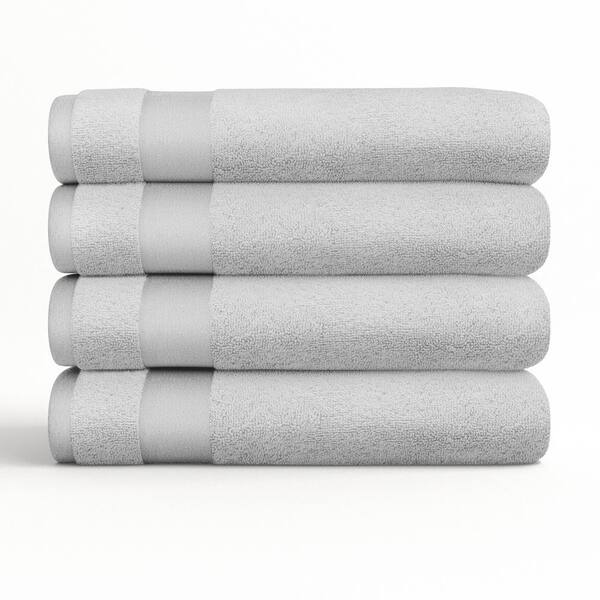 Becky Cameron 4-Piece Light Gray Ultra Soft Cotton Bath Towel Set