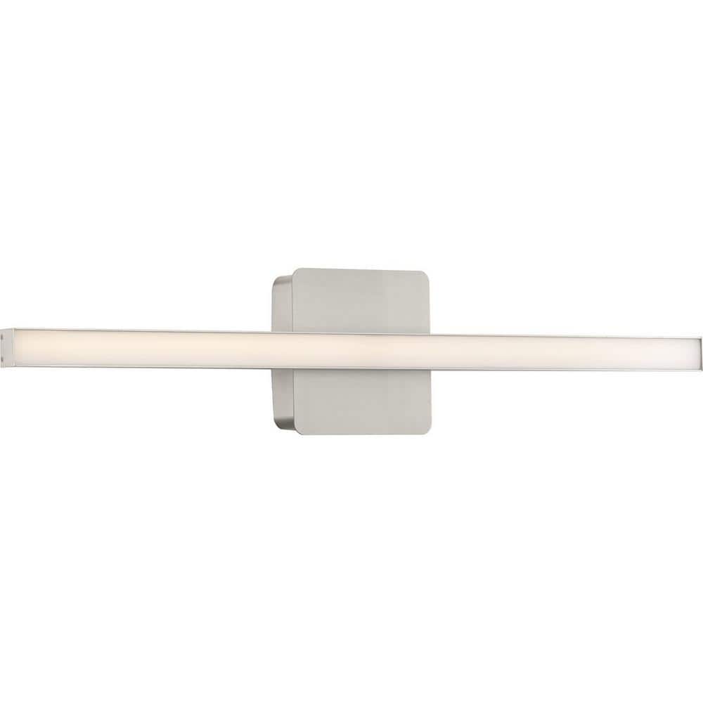 Brushed Nickel 24" LED Linear Vanity Light with Acrylic Shade
