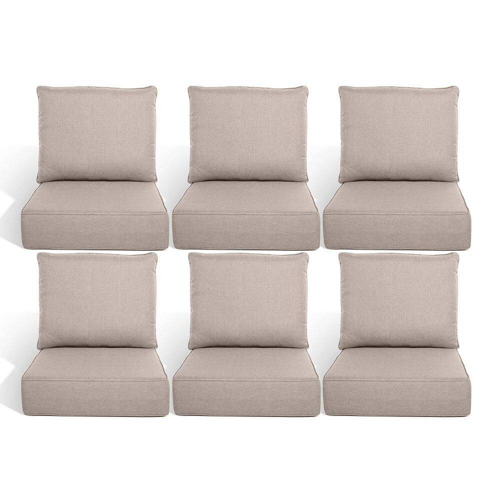 Duraolex 22 in. W x 24 in. D x 6 in. Thick 12-Piece Deep Seating Outdoor Lounge Chair Olefin Cushion, Beige price history on PriceWatchPro
