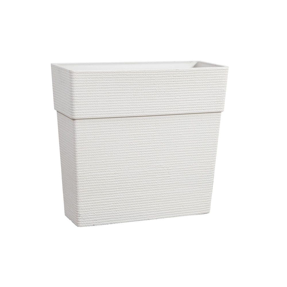 Large 23.6 in. D White All-Weather Plastic Pedestal Planter Set Stone Texture (2-Pack) price history on PriceWatchPro