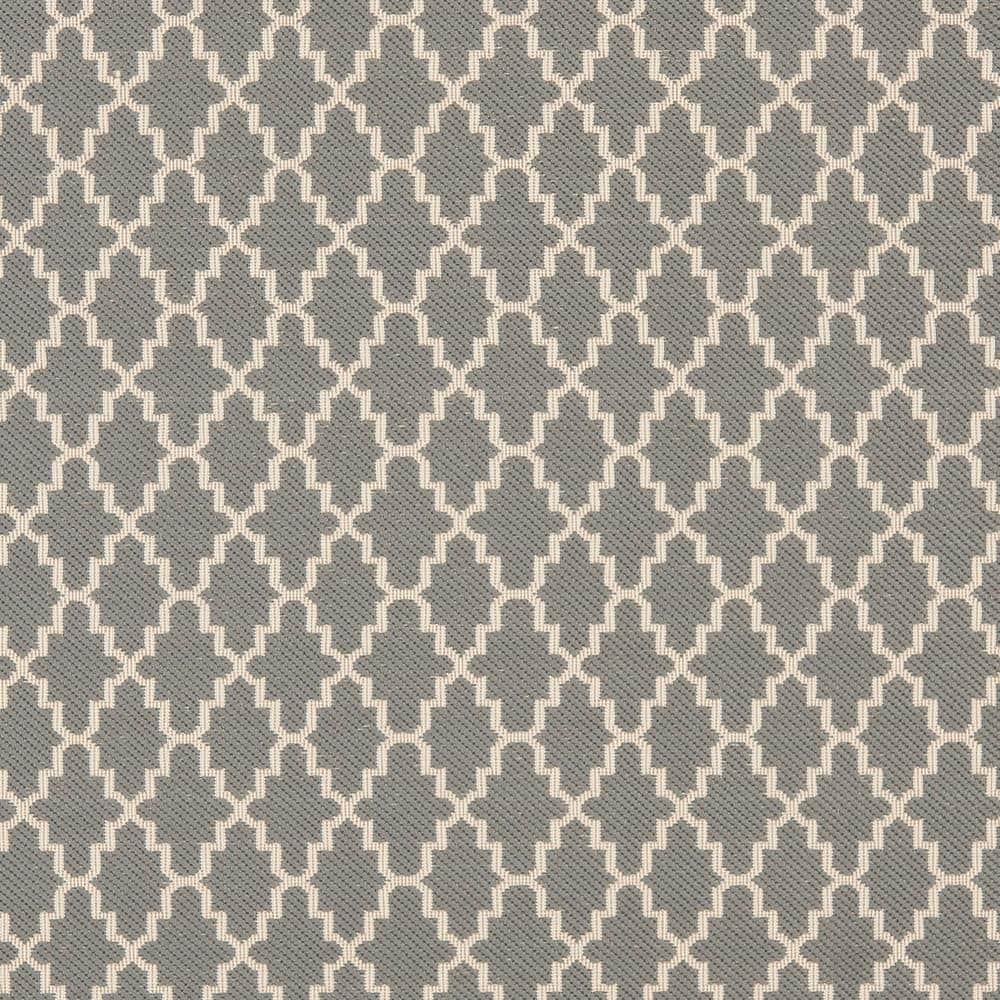 Anthracite & Beige 4' Square Synthetic Easy-Care Outdoor Rug
