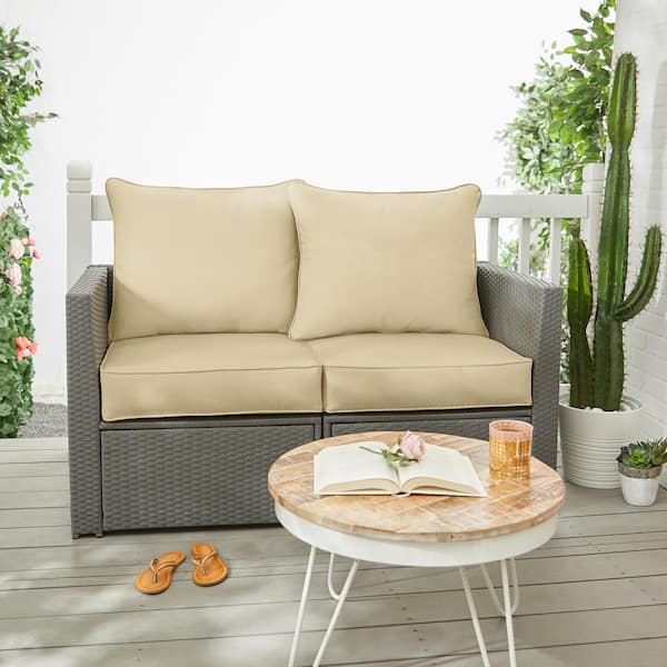 SORRA HOME 25 in. x 25 in. Sunbrella Deep Seating Indoor Outdoor