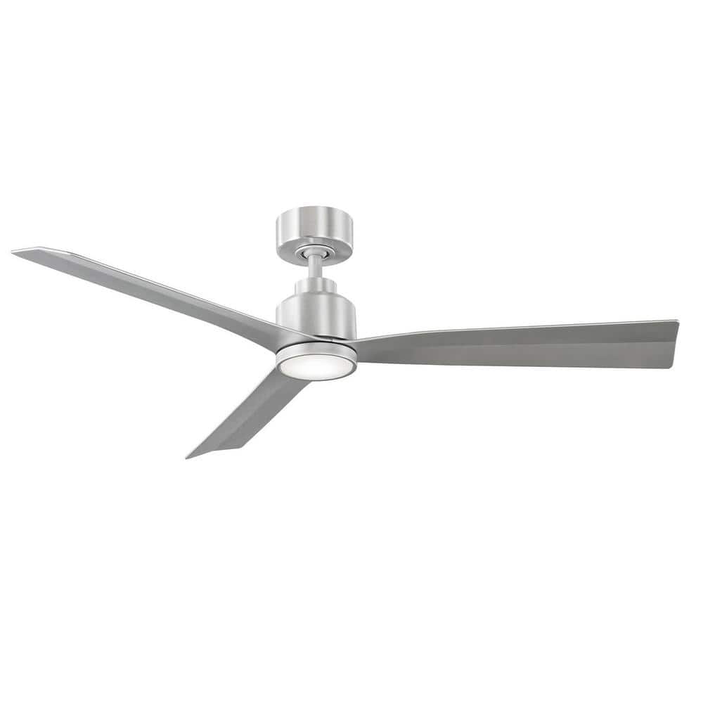 Brushed Aluminum 52'' Smart Ceiling Fan with LED Light