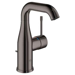 Essence M-Size Single Hole Single-Handle Bathroom Faucet with Temperature Limiter in Hard Graphite