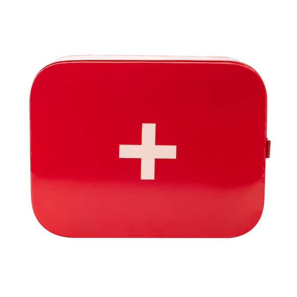 Mind 1-Piece Wall Mount First Aid Storage Red First Kit 1AIDWMNT-RED - The Home Depot