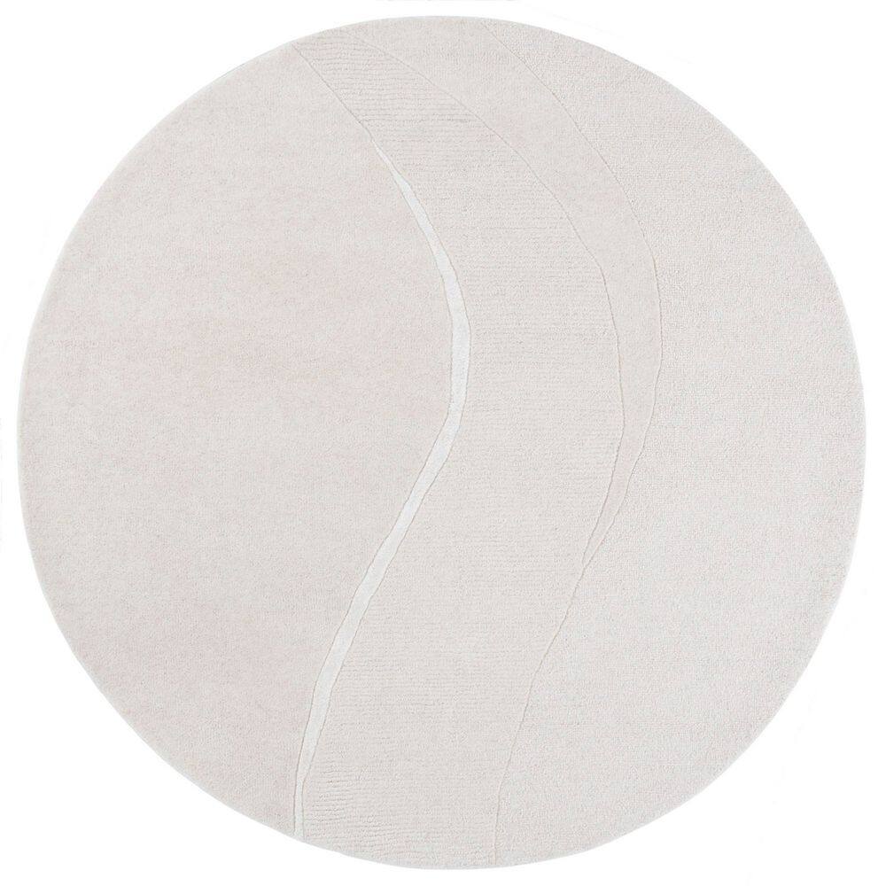 Fifth Avenue 6 ft. x 6 ft. Ivory Solid Wavy Round Area Rug price history on PriceWatchPro