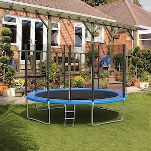 Trampoline 12 ft. for Kids Adults Outdoor with Ladder, LOKDOF Recreational Trampoline with Safety Enclosure Net