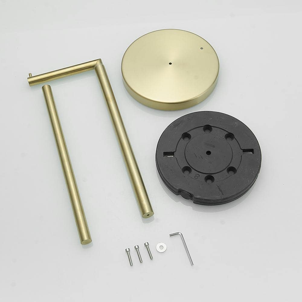 Brushed Gold Freestanding Toilet Paper Holder with Reserve