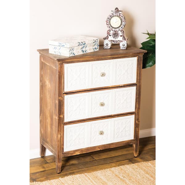 Litton Lane Brown Wood Farmhouse Cabinet