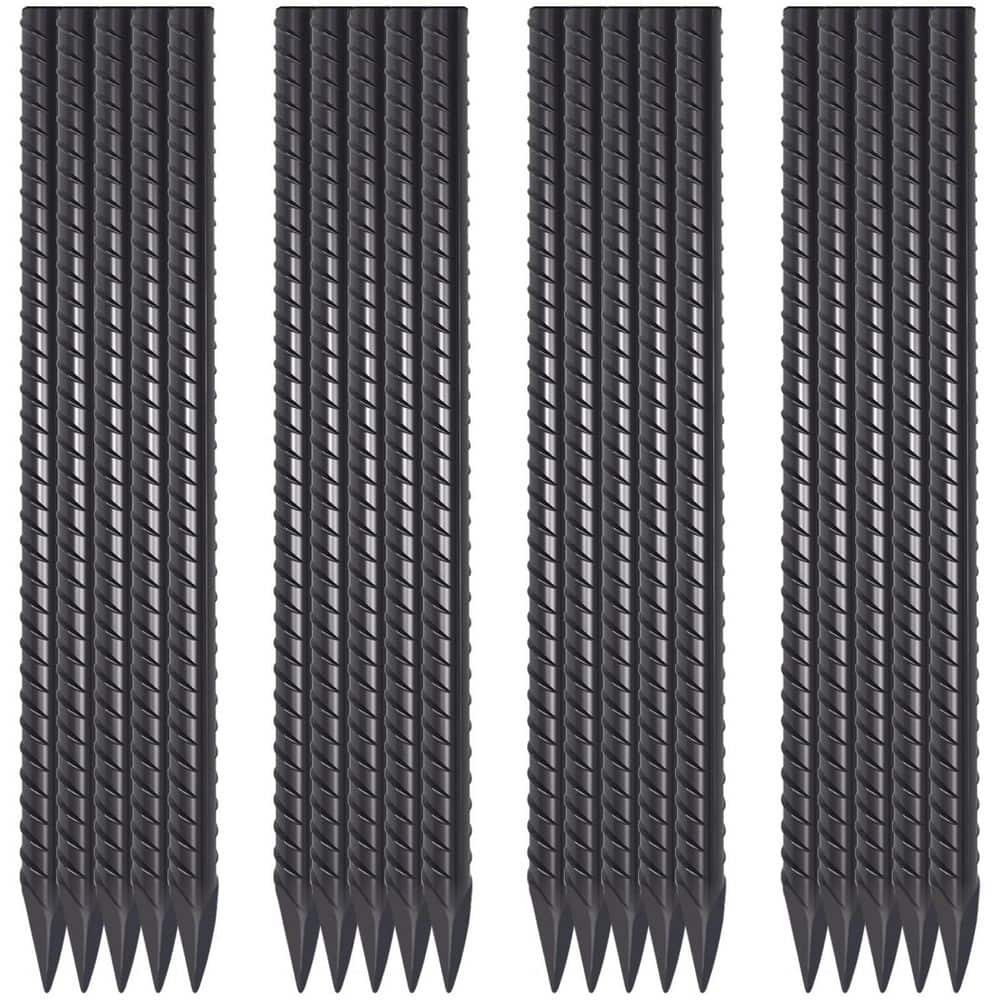 16 Inch Black Steel Heavy Duty Solar Rebar Ground Stakes Metal Chisel Point End for Concrete Timber 20 Pack price history on PriceWatchPro