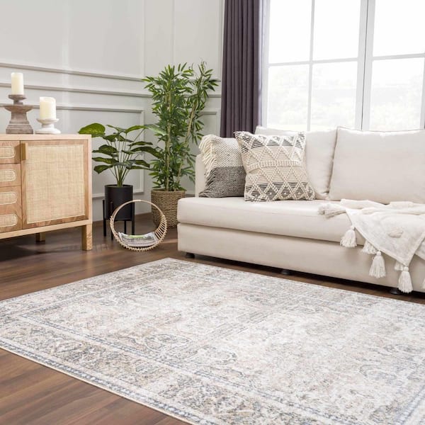 Arias Beige/Medium Gray/Medium Brown 7 ft. x 9 ft. Area Rug