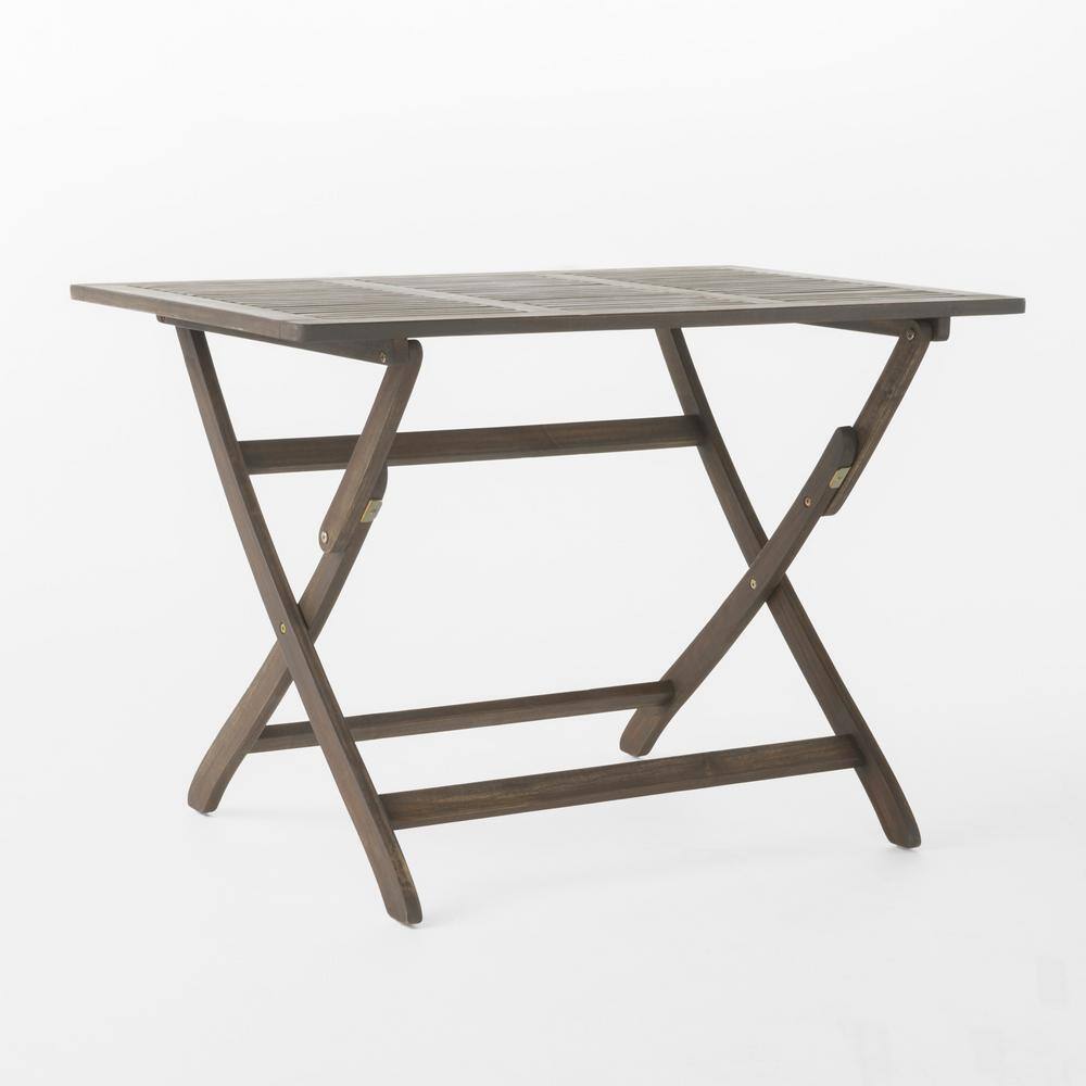 Positano Acacia Wood Folding Outdoor Dining Table in Brown