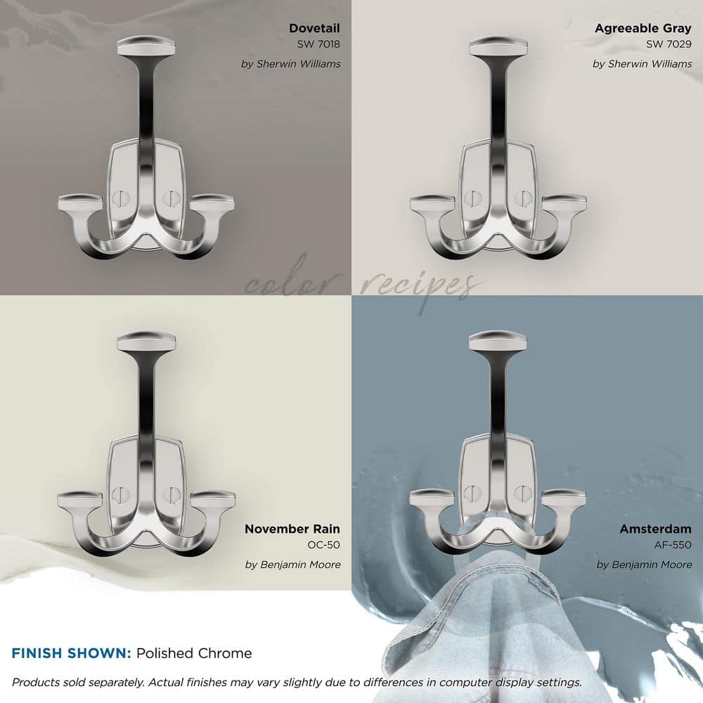Polished Chrome Triple Prong Decorative Wall Hook
