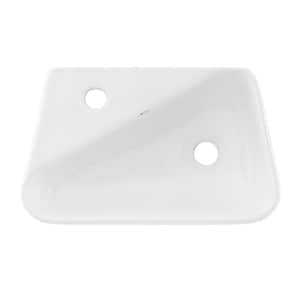 Plaisir 18 in. x 11 in. Ceramic Wall Hung Vessel Sink with Left Side Faucet Mount in White
