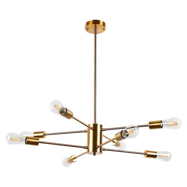 Emeritpro 8-Light Copper Industrial Branch Chandelier, E26 Base