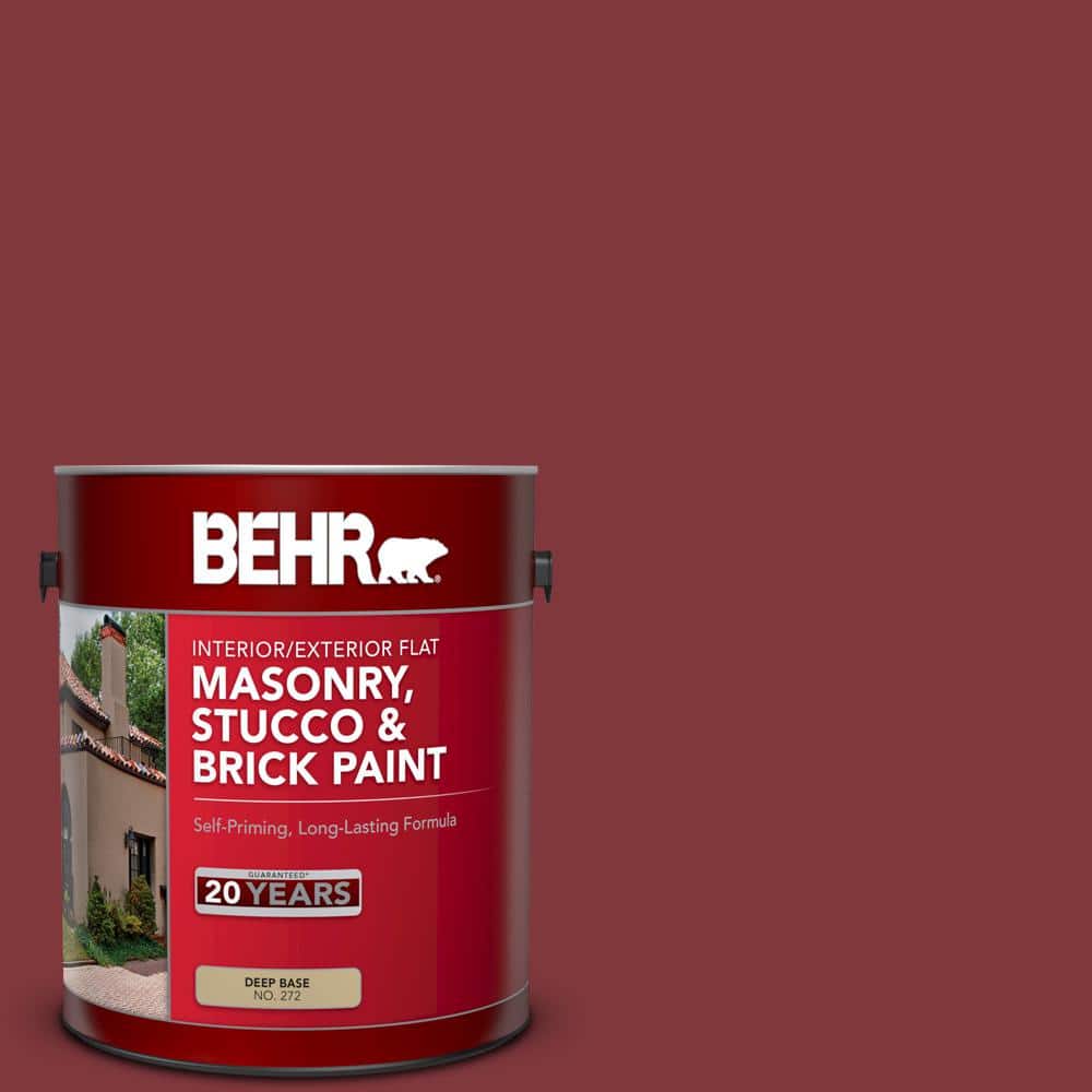 1 gal. #S140-7 Deco Red Flat Interior/Exterior Masonry, Stucco and Brick Pa