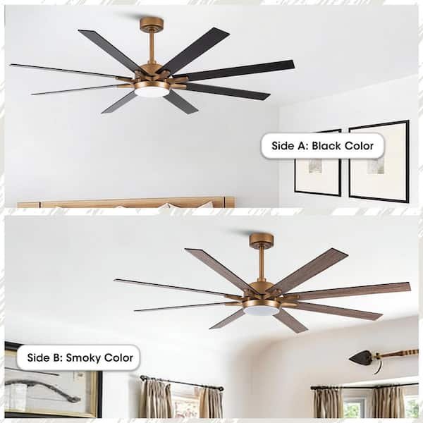 matrix decor 65 in. LED Indoor Gold DC Motor Ceiling Fan with