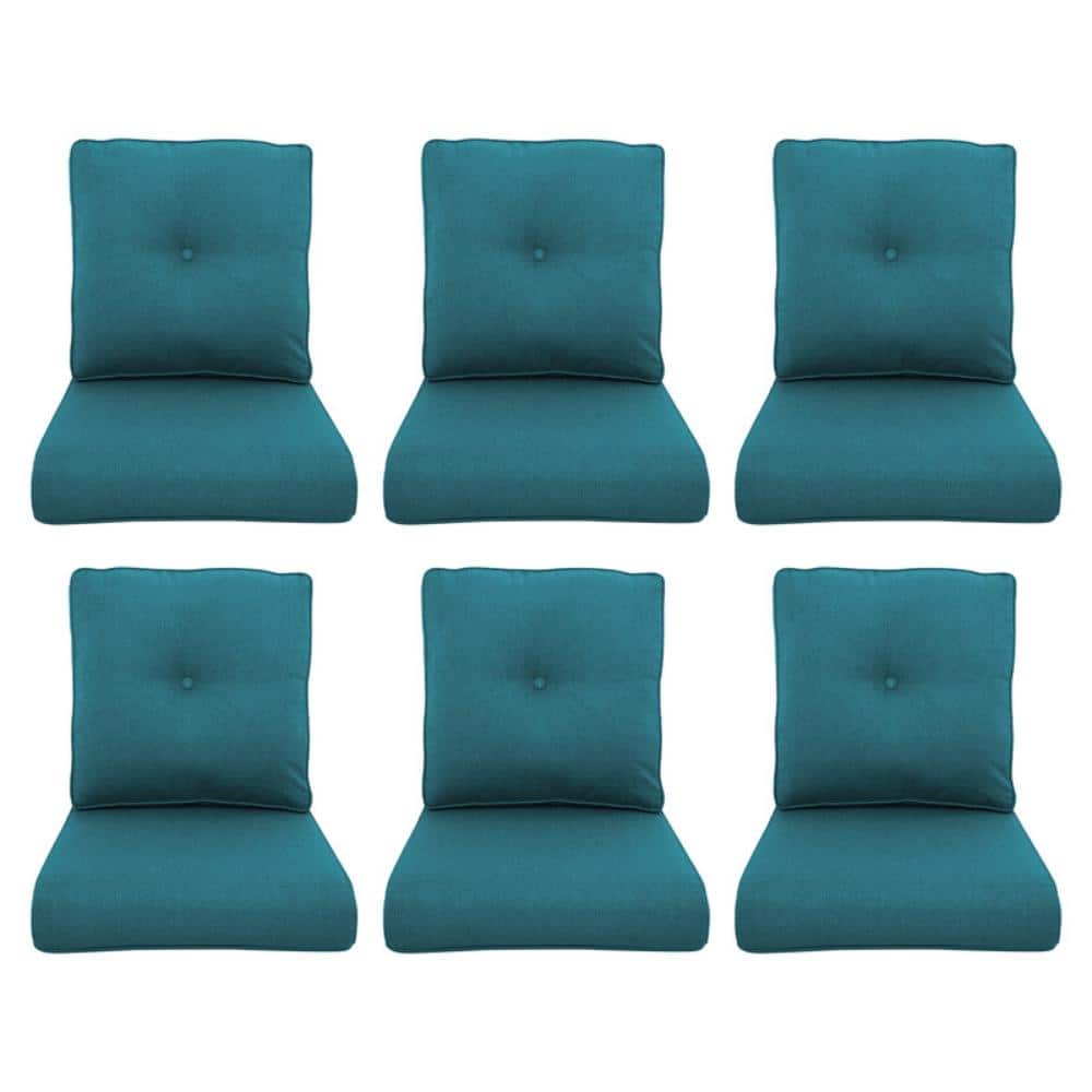 Duraolex 22 in. x 25 in. x 4 in. 12-Piece Deep Seating Outdoor Lounge Chair Cushion and Back Pillow in Peacock Blue price history on PriceWatchPro