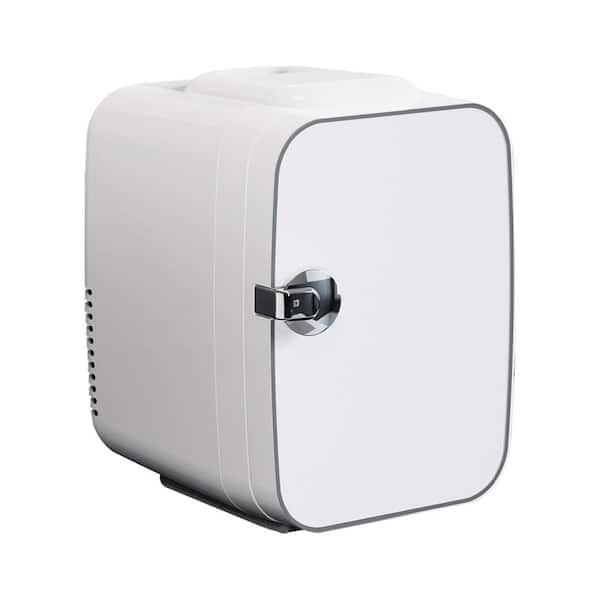 Classic 7.18 in. 0.14 cu. ft. Retro Mini Refrigerator in White Without Freezer, 4-L/6-Can Cooler and Warmer