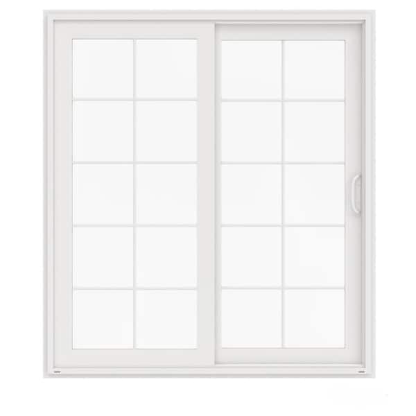 JELD-WEN 72 in. x 80 in. V-4500 White Vinyl Right-Hand 10 Lite Sliding Patio Door