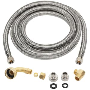 3/8" x 3/8" x 60" Stainless Steel Universal Dishwasher Supply Line 10-Pack 
