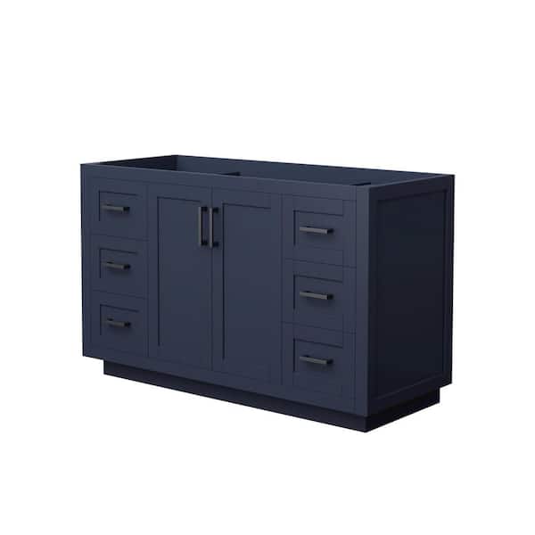 Wyndham Collection Miranda 53.25 in. W x 21.75 in. D x 33 in. H Single Bath Vanity Cabinet without Top in Dark Blue