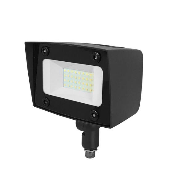 Lumight Asimo 20-Watt Bronze Outdoor Integrated LED Flood Light with Integrated Photocell Dimming Driver Knuckle Mount