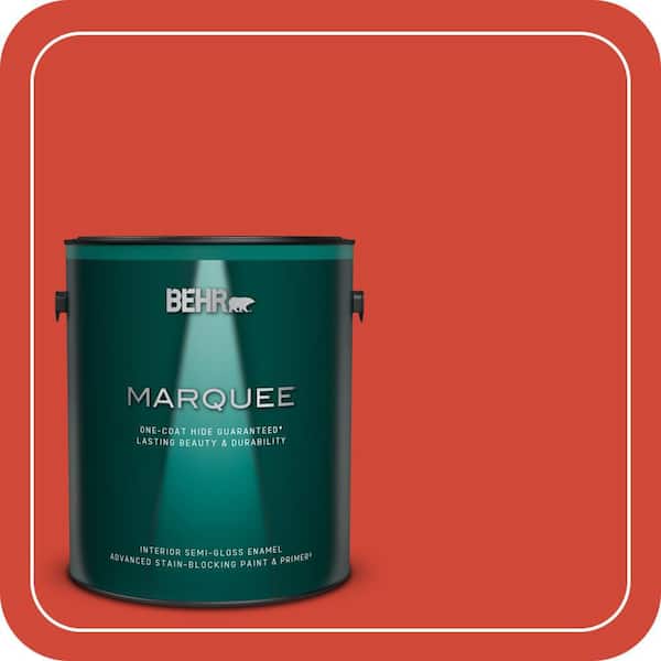 BEHR MARQUEE 1 gal. #P180-7 Top Tomato Semi-Gloss Enamel Interior Paint & Primer